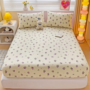 Alls Wonderland Cotton Bedsheet 1000TC Cute Cartoon Soft Floral Fittedsheet Full Cover Mattress Cover
