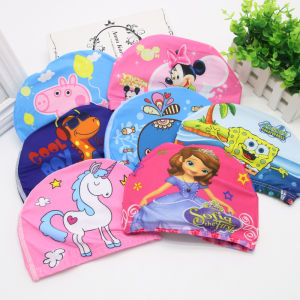 หมวกว่ายน้ำเด็กเด็กผู้หญิงเด็กผู้ชายลายการ์ตูนเด็กผู้หญิงใส่สบายสัตว์น่ารักยืดหยุ่นสูงเด็กระบายอากาศ