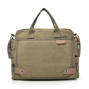 IELGY Multi-Compartment Canvas Men S Bag Fashion Shoulder Bag Business Casual Portable Briefcase