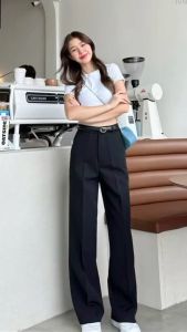 Quần tây nữ công sở ống Suông anfashion  quần bigsize quần tây thiết kế màu đen (gumac thái hoà)