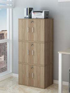 Double Door Office Storage Cabinet File Cabinet Mobile Bookcase with Lock Low Profile Archival Material Cabinet