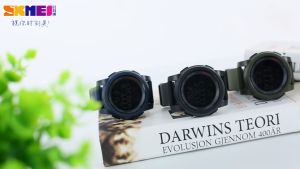 SKMEI 1257 ผู้ชายกีฬานาฬิกาแฟชั่นนาฬิกากันน้ํานับถอยหลังปลุกLEDโครโนกราฟนาฬิกาข้อมือดิจิตอล