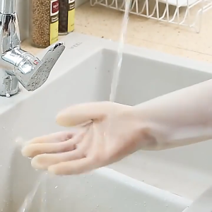 Sarung Tangan 1 Pair PVC Dishwashing Gloves Durable Reusable Gloves Rubber Housework Kitchen Hand Protection 清洁胶手套