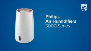 Philips Humidifier 3000 Series (up to 45 m² hygienic NanoCloud technology quiet night mode automatic mode 3 litre water tank) white เครื่องเพิ่มความชื้น