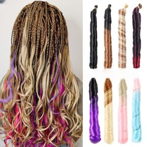 Synthetic French Loose Wave Crochet Braiding Hair 22 Inch Synthetic Crochet Hair Ombre Braiding Hair Low Temperature Fiber Hair