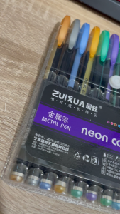 Pulpen Gel Warna Metalix Warna Neon 12 Warna