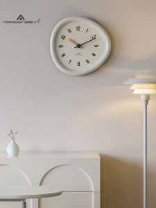 นาฬิกาตั้งโต๊ะแบบแขวน Nori Cream Style ไม่ต้องเจาะ สร้างสรรค์ ขนาดใหญ่ ห้องนั่งเล่น โมเดิร์น สบายๆ ใช้ในบ้าน นาฬิกาบอกเวลา