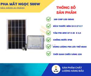 Đèn năng lượng mặt trời mắt ngọc 500w