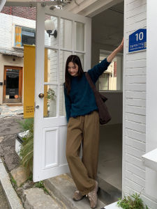 Canon Limited Time 95% off Maple Syrup Latte Pleated Casual Nine-Piece Pants High Waist Button Cotton Modal Fabric Wide Leg