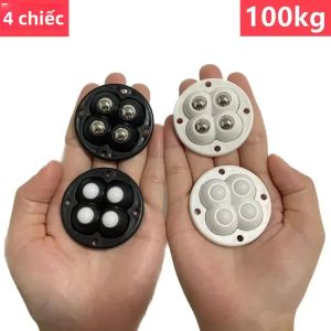 4 Bánh Xe Xoay Nội Thất Hạng Nặng Bánh Xe Ròng Rọc Bằng Thép Không Gỉ Tự Dính 360 °   Bánh Xe Xoay Đa Năng Chịu Tải 100kg