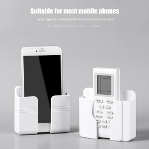 Multi-function wall-mounted mobile phone stand storage rack sticky durable mobile phone charging stand remote control socket storage box⚡PH deliveryIn stock⚡