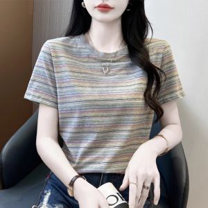 QIAOXIZI | Striped Regular-Fit Slimming T-Shirt Summer New Arrival