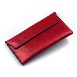 Brand Genuine Leather Women Wallet Long Thin Purse Cowhide Multiple Cards Holder Clutch Bag Fashion Standard Wallet