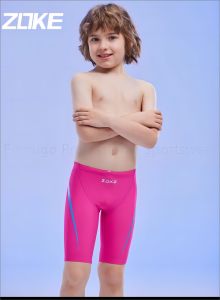 Zoke Boys Swimwear Racing Kids Professional Speed Swimming Trunks Anti-Chlorine Boy Professional Knee-Length Beach Swim Shorts Sporty Swimsuit
