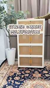 Jumbo 40-80CM Foldable Storage Cabinet Extra Large Capacity Cabinet Organizer Multi-purpose With Universal Wheels