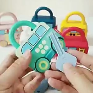 BabyShop-M318 Mainan Puzzle Key Set Anak Mainan Kunci Gembok Motif Transportasi / Mainan Edukasi