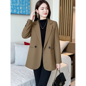 Áo Khoác Vest Nữ Dày Lót Cotton Cao Cấp Xuân 2025 Phong Cách Mới Thường Ngày Công Sở Cổ Điển Dài Tay Khóa Cài Màu Trơn