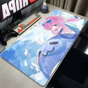 Potdemiel | Mouse Pads Cute Laptop PC Blue Archive Gamer Keyboard Pad Takanashi Hoshino Mousepad Edge White Tassel Rubber Anime Desktop Mat