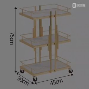 Salon Use Pedestal Rolling Kitchen Trolley Care Equipment Iron and SteelMaterial Beauty Clinic Trolley
