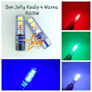Paket Lampu Stop Rem Jelly RGB Garis 7 in 1 Mode Flash dan Kedip + Sen Jelly Kedip 4 Warna Led Depan Belakang Universal Wajib DC 12 Volt