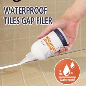 Waterproof Tile Gap Filler - Fast-DryEasy-to-Apply White Grout Sealant for Bathroom and RV InteriorCountertopsSinksTilesTub