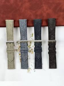 20mm 22mm Sailcloth Nylon Leather Watchband Quick Release Watch Strap Accessories Smartwatch Replacement Bracelet Soft Wristbelt