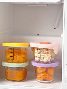 Portable Baby Glass Food Box Storage Freezer And Heat-resistant Storage Sealed Box