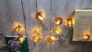 2025 Hari Raya LED Light Decoration String Lights Battery Powered fairy lights Warm Lighting Golden Muslim Moon Palace Star Castle Lantern Shape Bairam Festive Decor Holiday Party Ramadan Decoration light