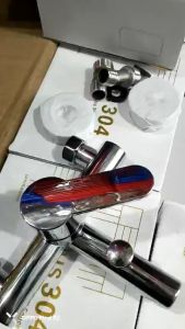 Củ sen tắm Nóng Lạnh inox thân Trúc tròn Bóng - Lõi lớn nước mạnh