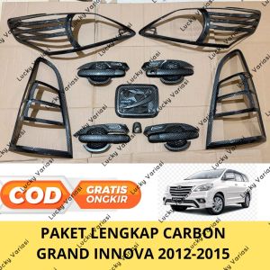Paket lengkap Grand Innova 2012 2013 2014 2015 Carbon outer handle tank cover garnish depan belakang