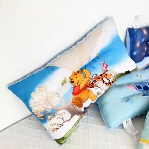 Baby Pillow Childrens Pure Cotton-Bean Velvet Pillow Rectangular Pillow Lovely Toddler Pillows For Sleeping Soft And Breathable Newborn Head Position Pillow Prevent Flat Head Cushion