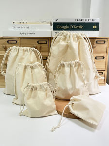 Drawstring Bag DIY Bag Lining Small Cloth Bag Buggy Bag Super Cotton Linen Canvas Drawstring Pull Storage Crochet Accessories