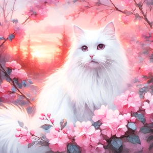 Huacan Full Square Round Drill Diamond Painting Cat Flower Diamond Mosaic Animal Complete Kit Decorative Paintings