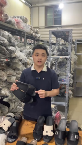 Dép lê nam quai da khâu đế chắc chắn kiểu dáng quai ngang basic dễ phối đồ. Đủ size