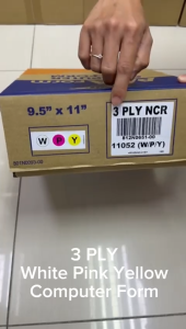 AAA Form 3ply Color WPY NCR Colour Computer Form ( White / Pink / Yellow ) 250 FANS / Dot Matrix Printer Computer Paper