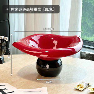 Elegant Ceramic Fruit Bowl High Leg Tea Table Home Use Living Room Decor Vintage French Style Drainage Snack Dry Fruit Tray