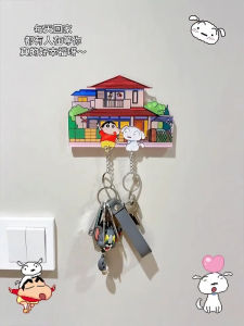 Acrylic Cartoon Key Holder Wall Mounted Decorative Hook Entranceway Key Storage Home Decor Adorable Character Keychain Rack