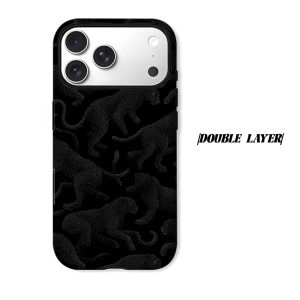 BILIBILI | black leopard dot Phone Case for iPhone 18 17 16 15 14 13 12 11 Air Pro Max Plus Double-layer Cover
