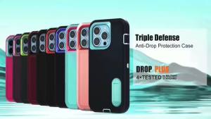 Anti-Slip Dual Layer Strong Protective Case for iPhone 15 14 13 12 11 Pro Max 15 plus X XS XR 7 8 plus with Stand Holder cover