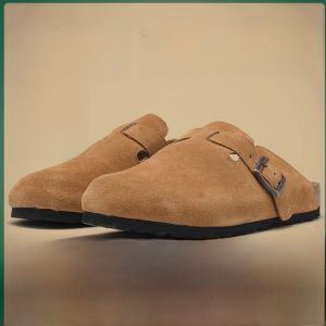 DICECK ก้นหนาของแท้ หนัง Full Cover Toe Slip-On Fishing Style Mens ลำลอง รองเท้าแตะ ทันสมัย รองเท้ากลางแจ้ง