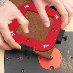 4 in 1 Arc Angle Positioning Template Router Corner Radius Template Positioning Bit Jig for Woodworking Routing Corner Jig