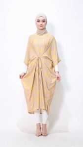 Urban Exchange Farida Kaftan Brown Mustard - Gamis Kaftan Lengan 3/4