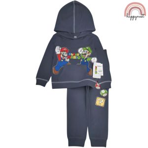 Super Mario Nintendo Hoodie Pullover Zipper Black OOTD 12 Months Old - 5 Years Old SS103