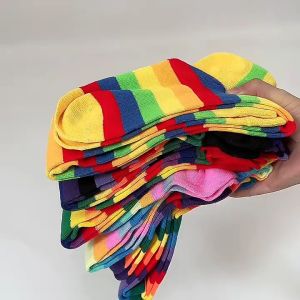 Rainbow Striped Knee Socks And Gloves Women Cosplay Gifts