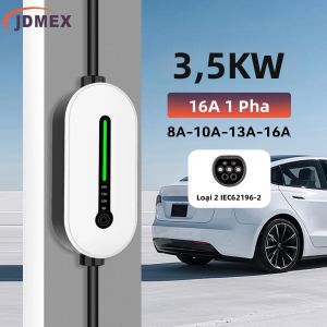 Sạc Xe Điện JDMEX TYPE 2 3.5kW 16A 1 Pha Di Động Phích Cắm EU Cáp Sạc IEC 62196-2 Hộp Sạc Gắn Tường IP65 Dành Cho Xe Điện