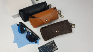 [Da thật] Bao đựng kính mắt da bò thật GC101LD (Đen/Nâu/Nâu sẫm) (Tặng kèm khăn lau kính) - 100% da thật BH  3 năm