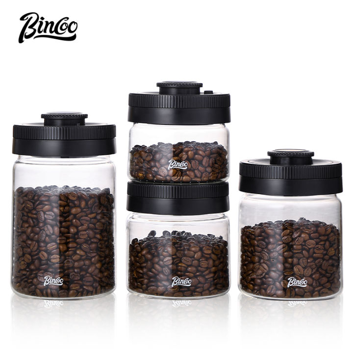 BINCOO Vacuum Coffee Bean Canister Evacuated Food Storage Air Extraction Sealed Jar Container 400/800/1200ML Heat-resistant & Leak-free