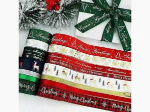 5 Meters Christmas Ribbon Cartoon Grosgrain Ribbons For Gift Wrapping DIY Crafts Sewing Yule Holiday Favors Christmas Decoration