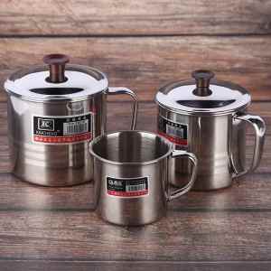 Stainless Steel Mug with Large Lid and Handle