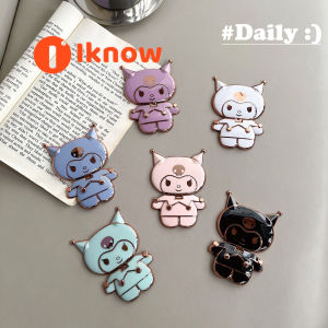 I know Mobile phone holder cute cartoon Kuromi girl makeup mirror 360 degree rotating phone case with portable holder attached